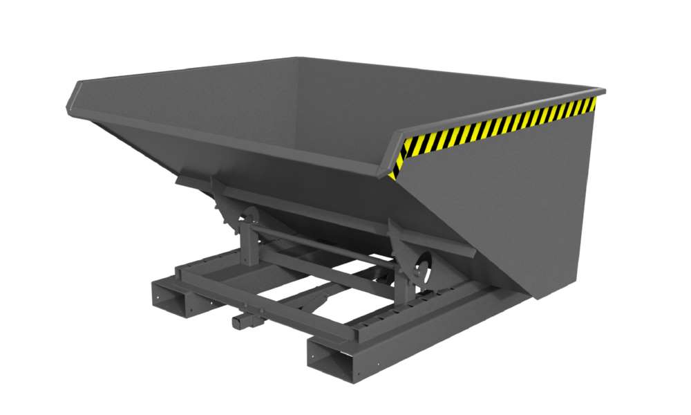 Produktbild Bauer Kippbehälter 4A 900 mit Abrollmechanismus lackiert in der Farbe Mausgrau