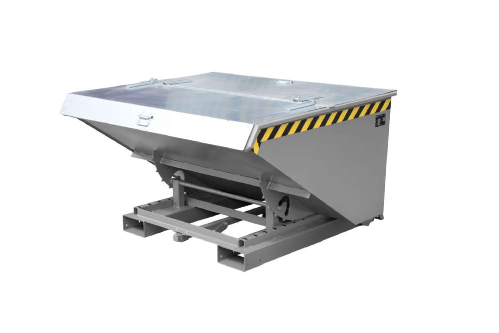 Produktbild Bauer Kippbehälter 4A 900 mit Abrollmechanismus lackiert in der Farbe Mausgrau bild 3