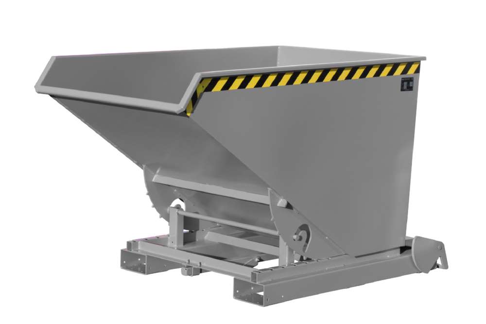 Produktbild Bauer Kippbehälter 4A 1200 mit Abrollmechanismus lackiert in der Farbe Mausgrau