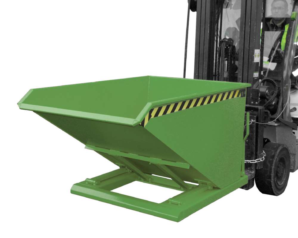 Produktbild Bauer Kippbehälter NK 100 lackiert in der Farbe Resedagrün