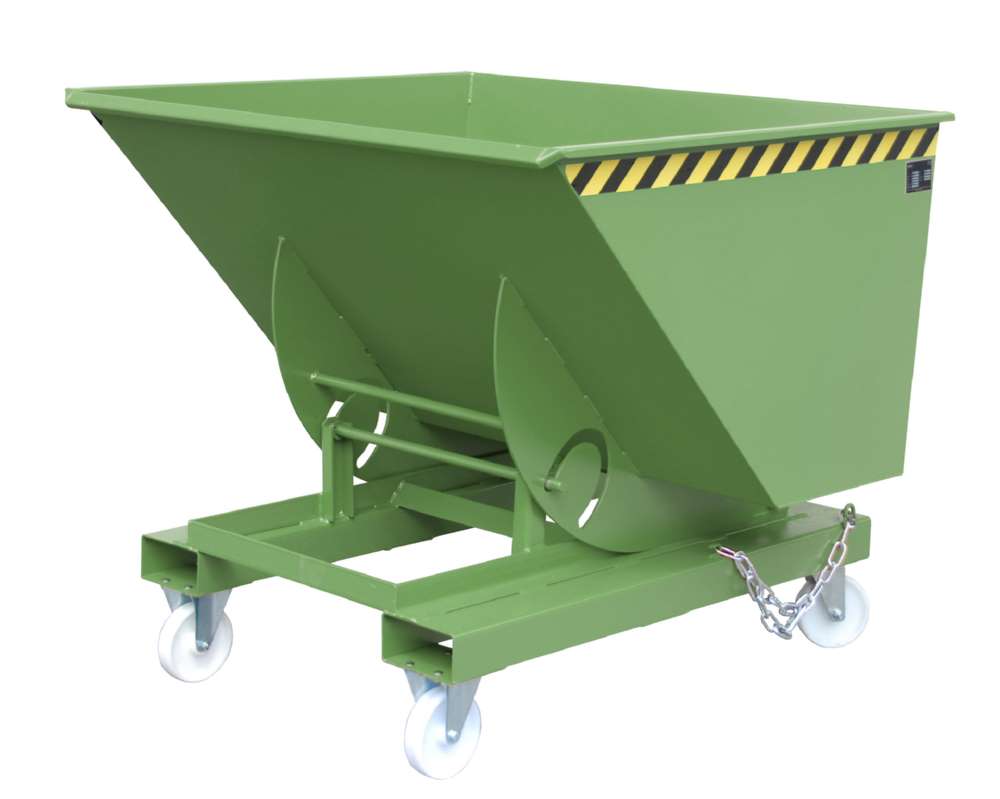 Produktbild Bauer Kippbehälter AK 100 mit Abrollmechanismus lackiert in der Farbe Resedagrün bild 2