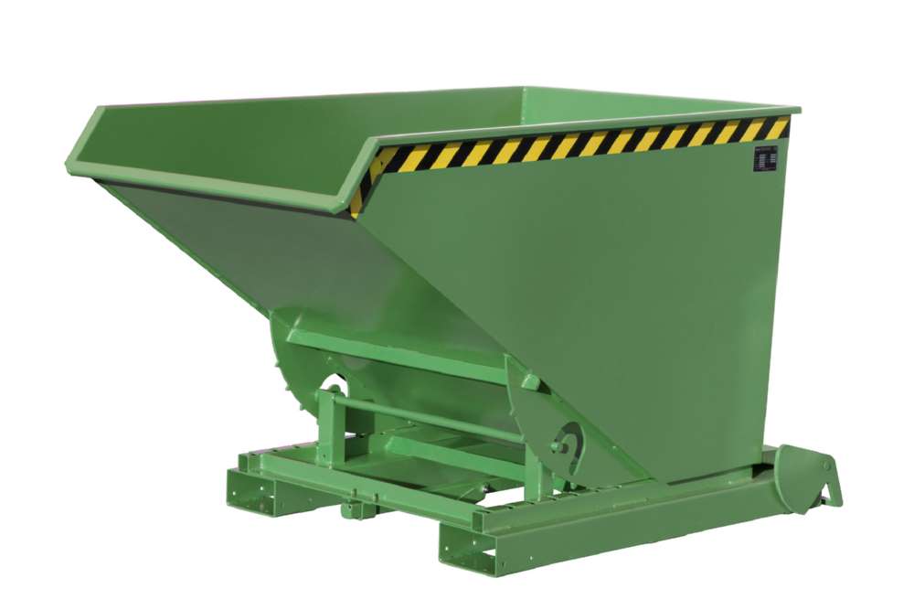 Produktbild Bauer Kippbehälter 4A 1200 mit Abrollmechanismus lackiert in der Farbe Resedagrün