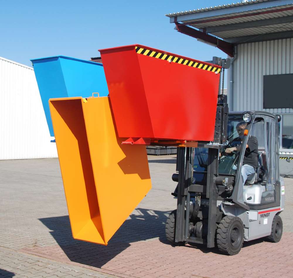 Produktbild Bauer Kippbehälter TRIO lackiert in gelborange 1675 x 1665 mm bild 2