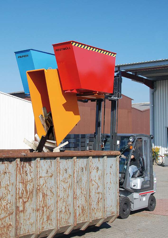 Produktbild Bauer Kippbehälter TRIO lackiert in gelborange 1675 x 1665 mm bild 3