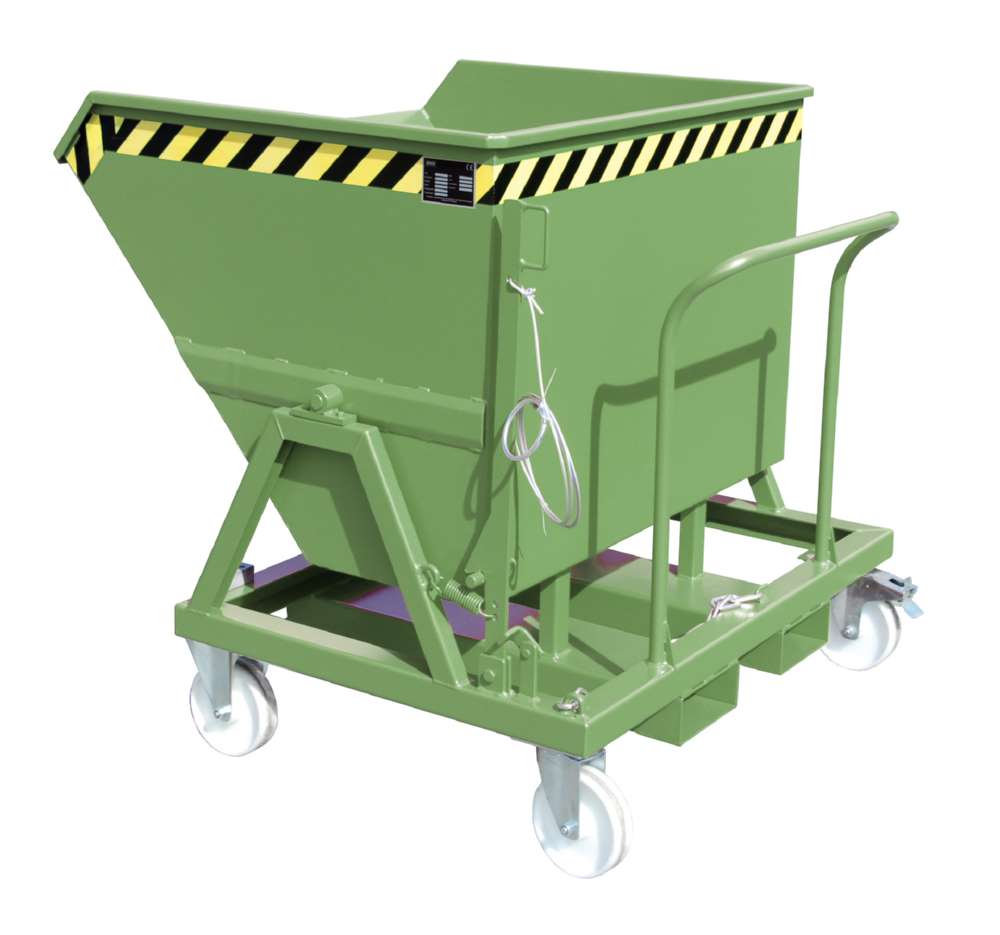 Produktbild Bauer Kippmulde KS 550 mit 2 Lenk und 2 Bockrollen lackiert resedagrün