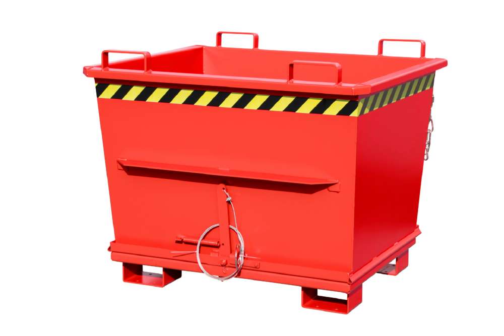 Produktbild Bauer Klappbodenbehälter BKB 700 lackiert in feuerrot 1200 x 1040 mm