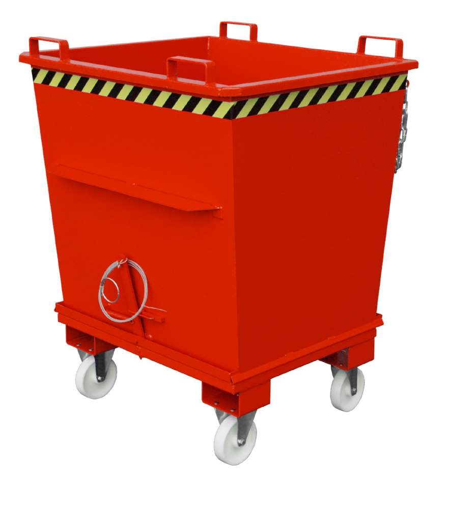 Produktbild Bauer Klappbodenbehälter BKB 1000 lackiert feuerrot 1200 x 1040 x 1270 mm