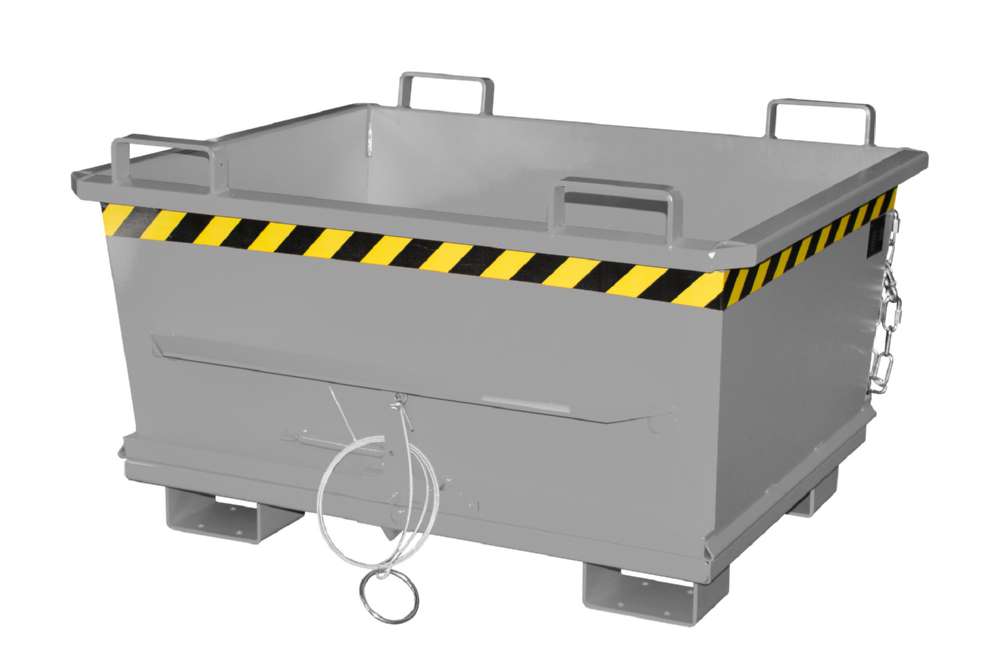 Produktbild Bauer Klappbodenbehälter BKB 500 lackiert in mausgrau 1200 x 1040 mm bild 2