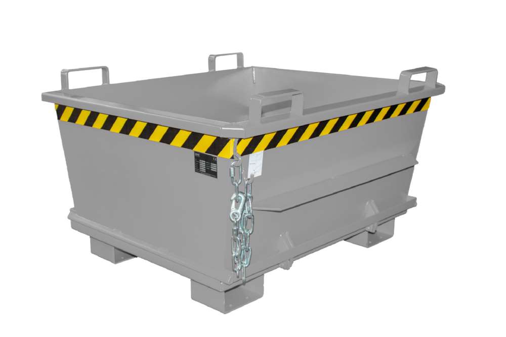 Produktbild Bauer Klappbodenbehälter BKB 500 lackiert in mausgrau 1200 x 1040 mm