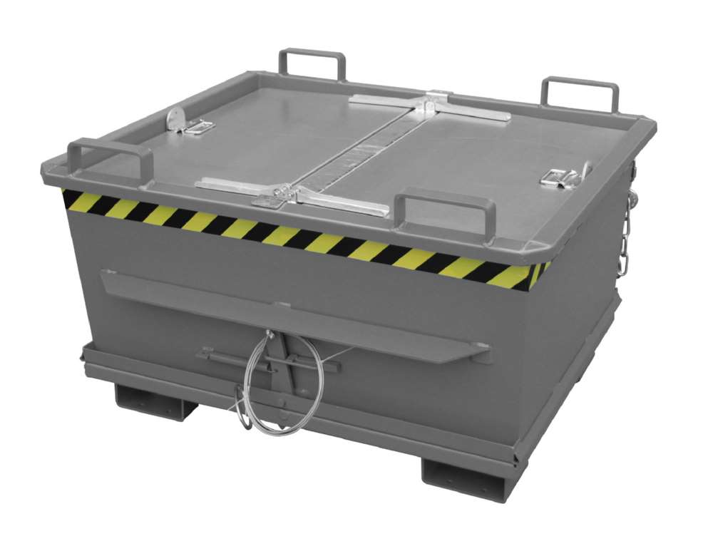 Produktbild Bauer Klappbodenbehälter BKB 500 lackiert in mausgrau 1200 x 1040 mm bild 3
