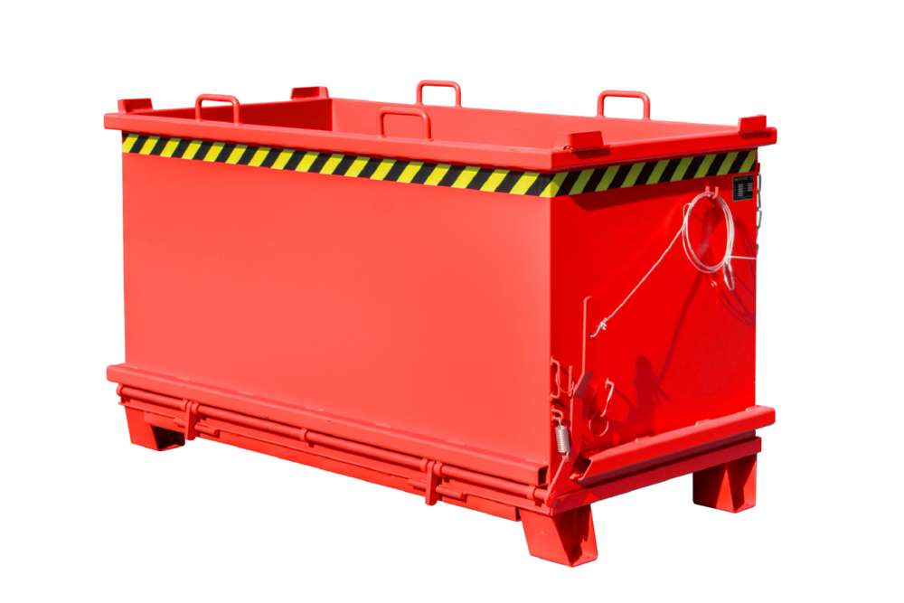 Produktbild Bauer Klappbodenbehälter SB 1500 lackiert in der Farbe Feuerrot