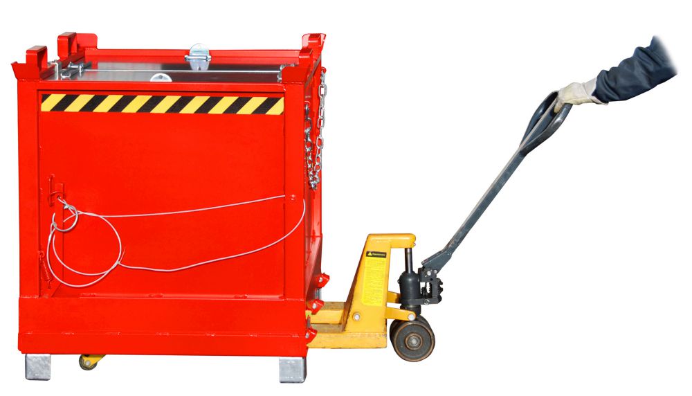 Produktbild Bauer Klappbodenbehälter lackiert in der Farbe Feuerrot FB 1000 bild 2