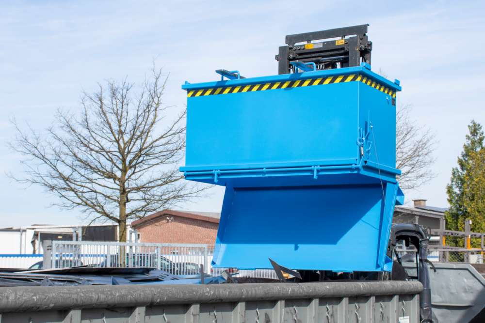 Produktbild Bauer Klappbodenbehälter SB 1500 lackiert in der Farbe Lichtblau bild 2