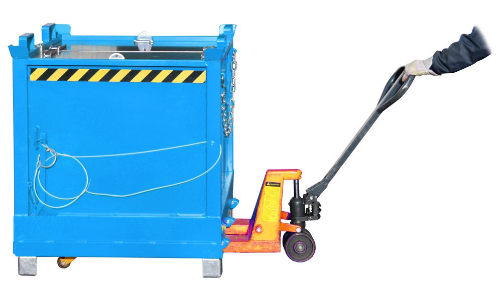 Produktbild Bauer Klappbodenbehälter lackiert in der Farbe Lichtblau FB 1000 bild 2