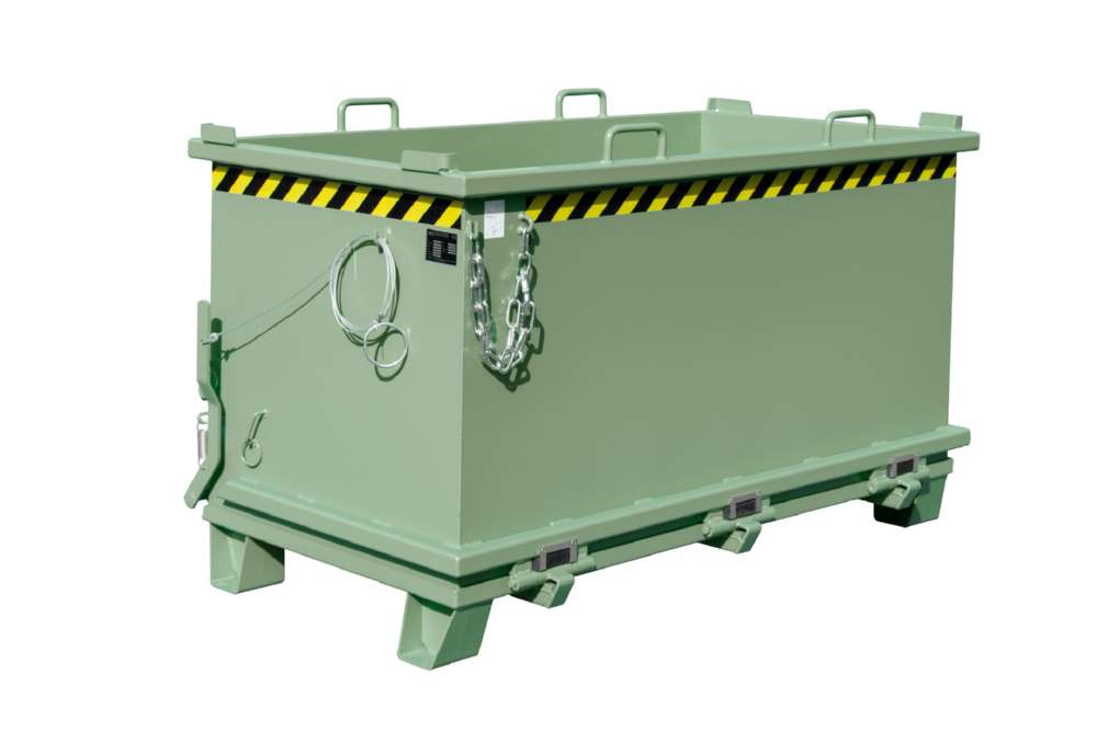 Produktbild Bauer Klappbodenbehälter SB 1500 lackiert in der Farbe Resedagrün