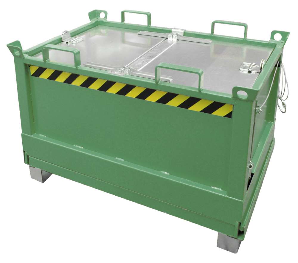Produktbild Bauer Klappbodenbehälter FB 500 lackiert in der Farbe Resedagrün