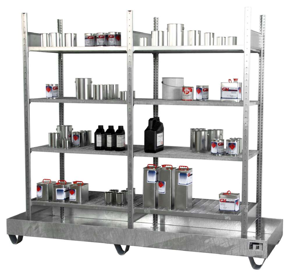 Produktbild Bauer Kleingebinderegal mit Auffangwanne 3023 4E verzinkt 2400 x 2150 x 800 mm