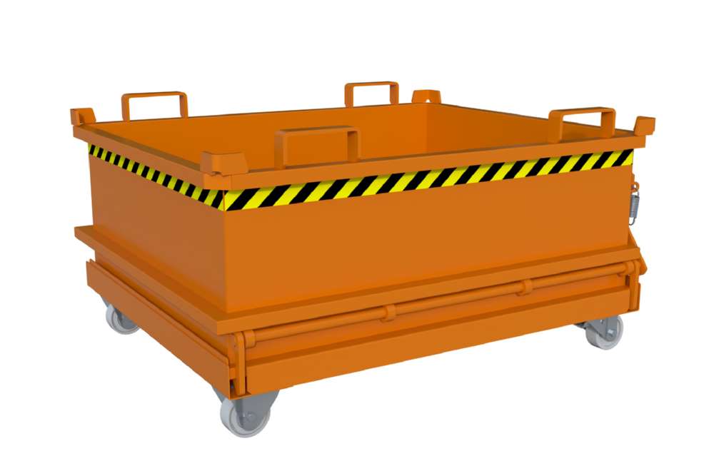 Produktbild Bauer Mini-Klappbodenbehälter MSB 400 lackiert in der Farbe Gelborange bild 3