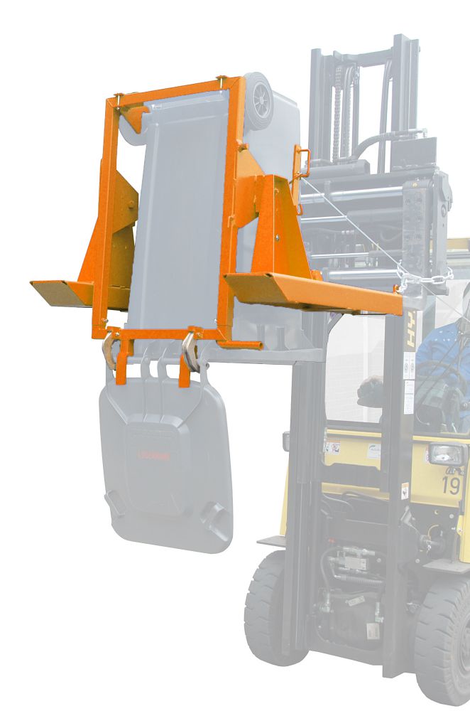 Produktbild Bauer Mülltonnen Kipper MK 240 lackiert in der Farbe Gelborange bild 2