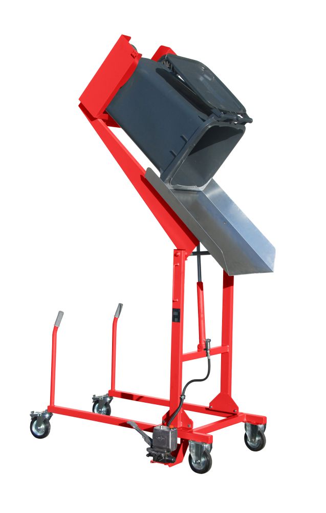 Produktbild Bauer Mülltonnen Kippstation MKS-F lackiert in der Farbe Feuerrot