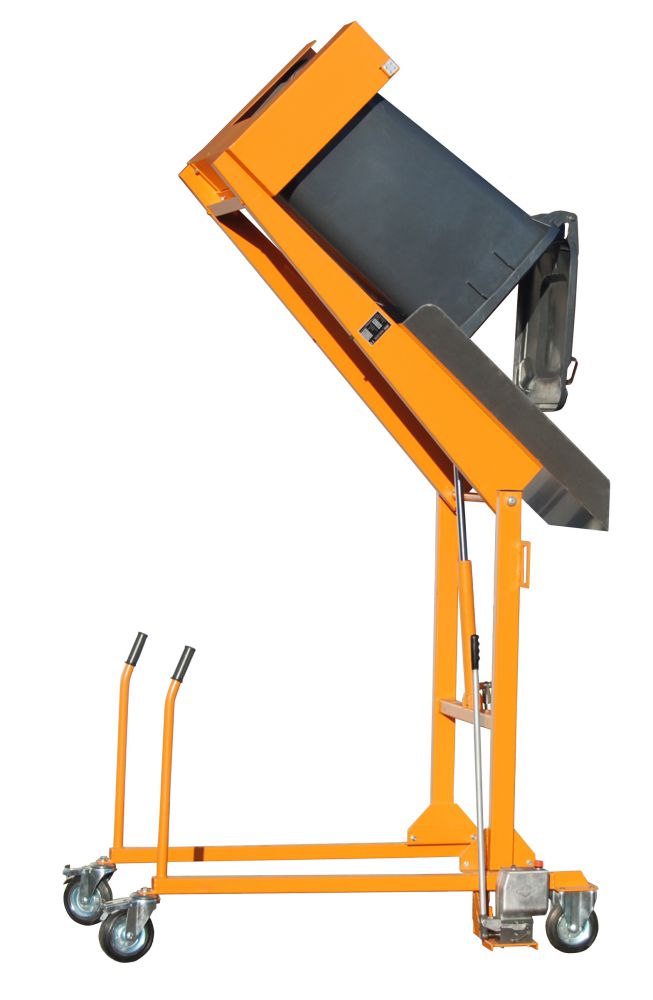 Produktbild Bauer Mülltonnen Kippstation MKS-H lackiert in der Farbe Gelborange bild 2