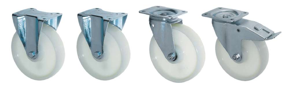 Produktbild Bauer Rollensatz Lenk und Bockrollen Raddurchmesser 100mm