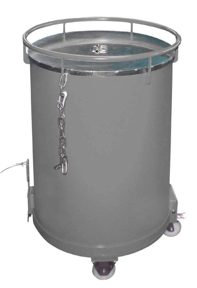 Produktbild Bauer Rundbehälter RB 450 lackiert mausgrau mit Bodenentleerung