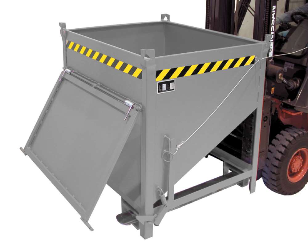 Produktbild Bauer Silobehälter SGK 75 lackiert mausgrau mit Stirnseitige Klappe