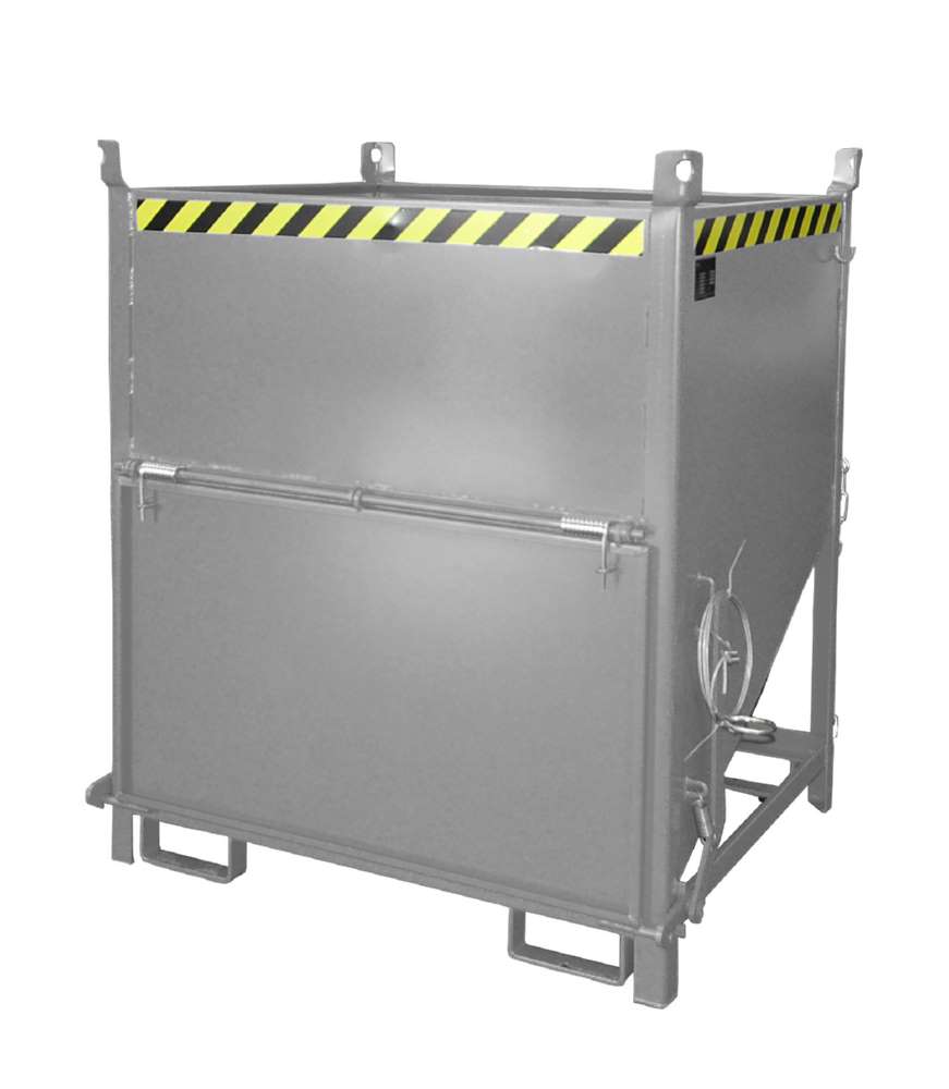 Produktbild Bauer Silobehälter SGK 100 lackiert mausgrau Stirnseitige Klappe bild 2