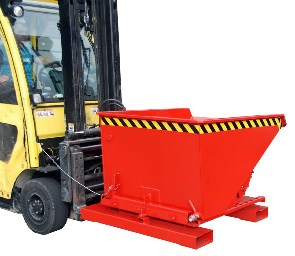 Produktbild Bauer Spänebehälter S3S 600 lackiert feuerrot mit 3 seitiger Kippfunktion bild 2