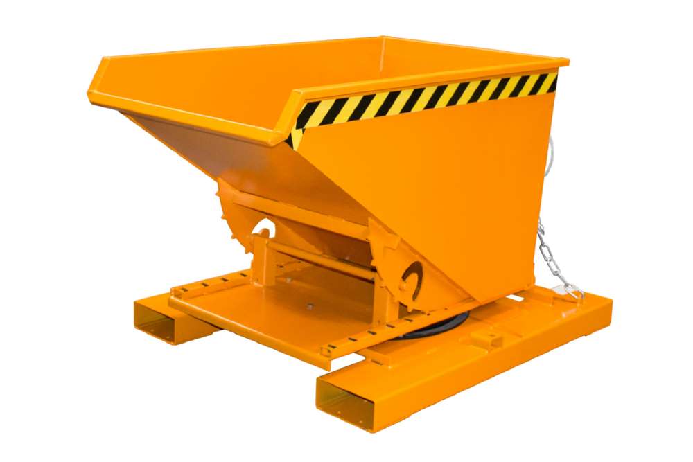 Produktbild Bauer Spänebehälter S3S 300 lackiert gelborange mit 3 seitiger Kippfunktion bild 2