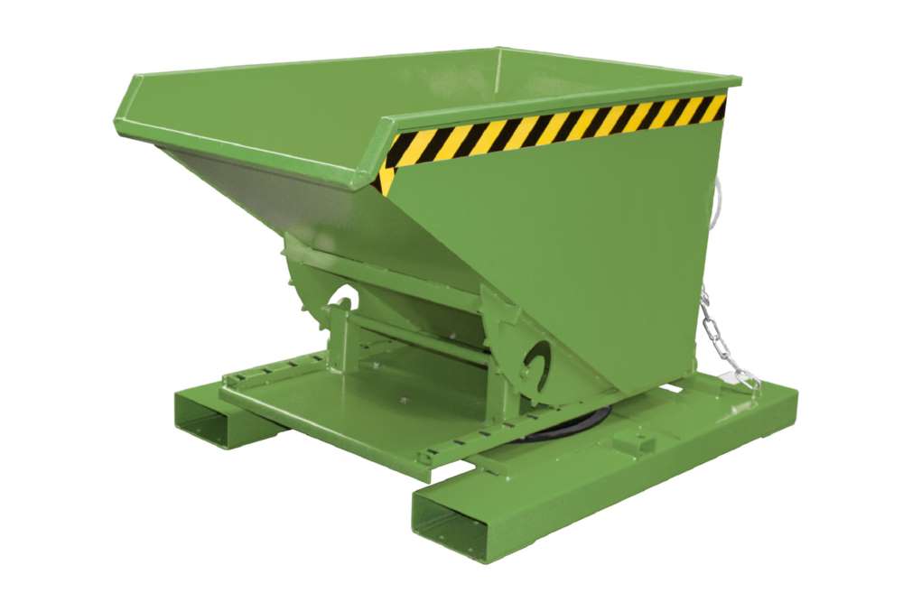Produktbild Bauer Spänebehälter S3S 300 lackiert resedagrün 3 seitiger Kippfunktion bild 2