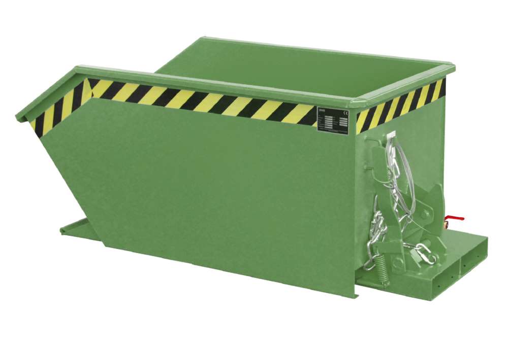 Produktbild Bauer Kippbarer Spänebehälter SGU 30 lackiert resedagrün 680 x 1440 x 580 mm