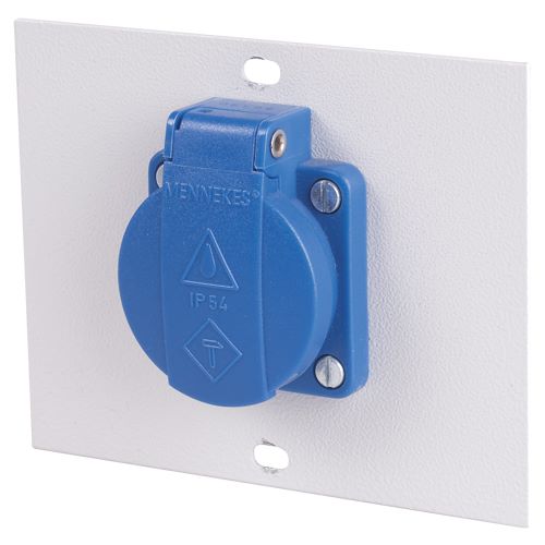 Produktbild Bedrunka+Hirth Abdeckblech mit Schuko Steckdose für Energiekanal BxH 125 x 125 mm