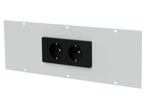 Produktbild Bedrunka+Hirth Abdeckblech mit Steckdosenleiste für Energiekanal BxH 375 x 125 mm