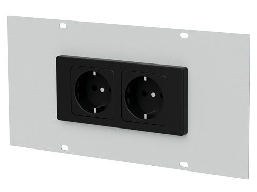 Produktbild Bedrunka+Hirth Abdeckblech mit Steckdosenleiste für Energiekanal BxH 250 x 125 mm