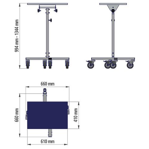 Produktbild Bedrunka+Hirth Arbeits und Montagegestell stufenlos höhenverstellbar 660 x 660 mm bild 2