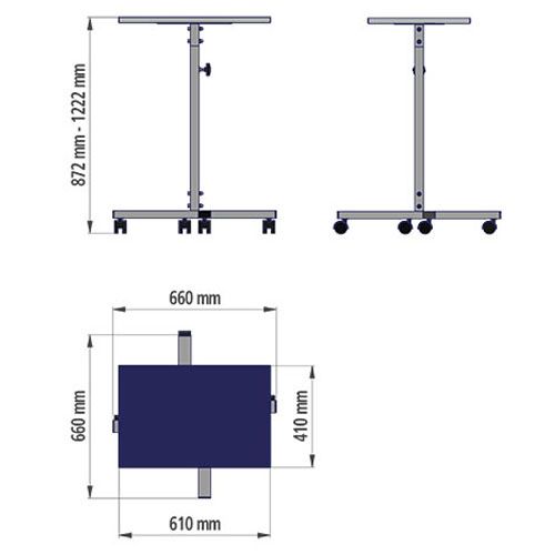 Produktbild Bedrunka+Hirth Arbeits und Montagegestell stufenlos höhenverstellbar 660 x 660 mm bild 2