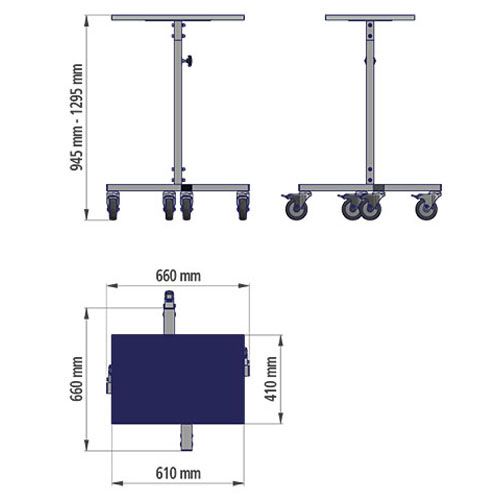 Produktbild Bedrunka+Hirth Arbeits und Montagegestell mit Rollen 660 x 660 mm bild 2