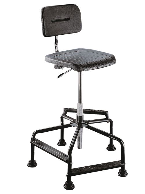 Produktbild Bedrunka+Hirth Arbeitsdrehstuhl mit Bodengleitern sowie Fußstützen 460 - 850 mm Buche