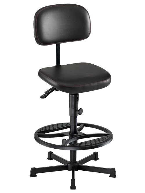 Produktbild Bedrunka+Hirth Arbeitsdrehstuhl mit Bodengleitern und Fußring Sitzhöhe 690 bis 930 mm