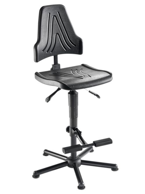 Produktbild Bedrunka+Hirth Arbeitsdrehstuhl mit Bodengleitern und Fußstütze 590 bis 840 mm