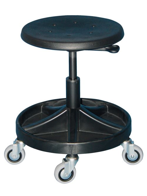 Produktbild Bedrunka+Hirth Arbeitshocker mit Rollen und Ablageschale 410 bis 545 mm Buche Multiplex