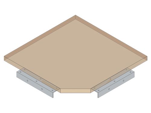 Produktbild Arbeitsplatte workraster Tiefe 494, Eck-Platte, MDF-Platte mit 0,7 mm HPL-Belag, bild 2