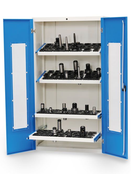 Produktbild Bedrunka+Hirth CNC Flügeltürenschrank mit Sichttüren B 980 mm Last 500 kg