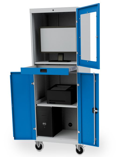 Produktbild Bedrunka+Hirth Computerschrank mobil 1 Schublade 1 Tür 680 x 600 x 1838 mm