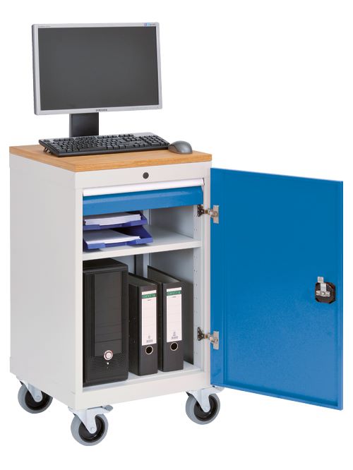 Produktbild Bedrunka+Hirth Computerwagen mit Arbeitsplatte Buche Multiplex H 1000 mm