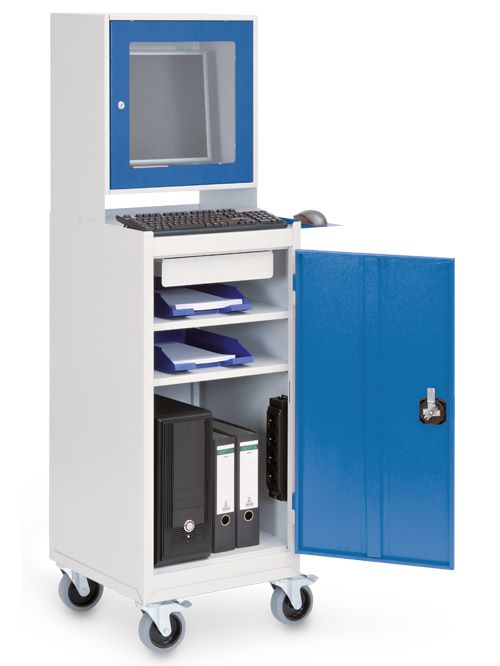 Produktbild Bedrunka+Hirth Computerwagen mit Monitoraufsatzgehäuse 500 x 1550 mm