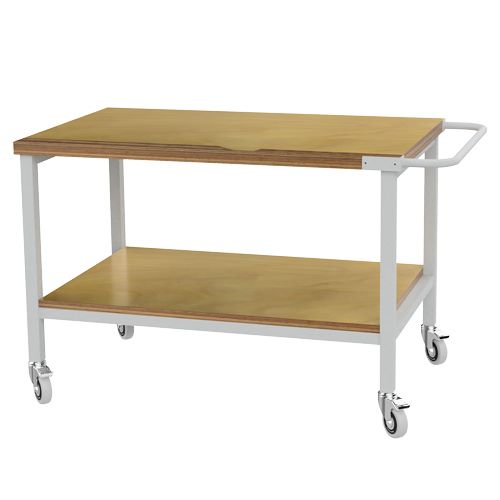 Produktbild Bedrunka+Hirth Fahrbarer Arbeitstisch 1 Fachboden Buche Multiplex 1200 x 750 x 859 mm
