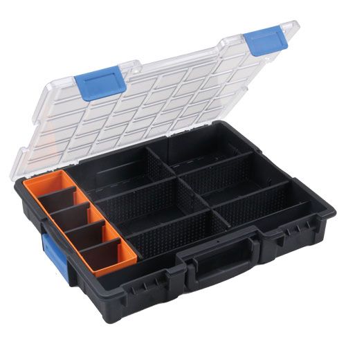 Produktbild Bedrunka+Hirth Flex Box Kunststoff mit 12 Fächer Maße 440 x 355 x 76 mm schwarz